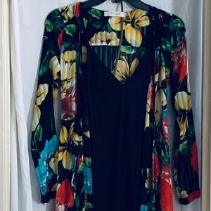 NWOT Black sleeveless mini dress  multi color long